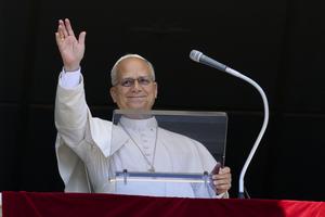 Pope Leo XIV greets pilgrims gathered in St. Peter's Square at the Vatican on July 5, 2026. 