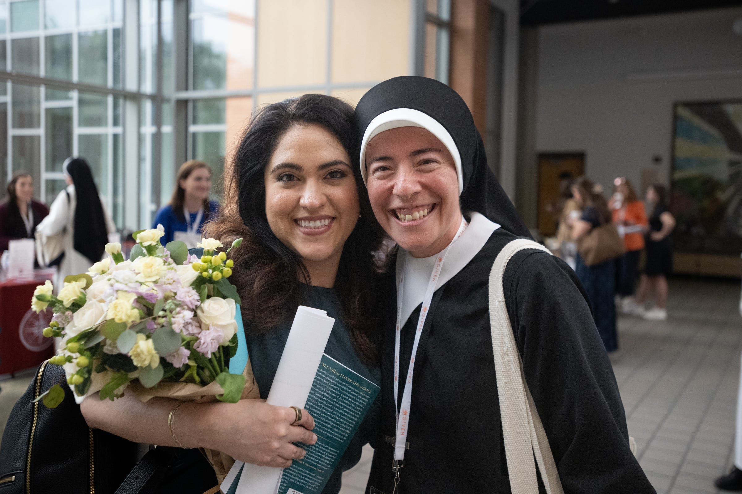 Montse Alvarado and Sister Gabrielle of the Sisters of Charity of Our Lady Mother of the Church.