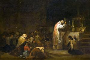 Lucas Velázquez (1817-1870), “Mass (The Elevation)”