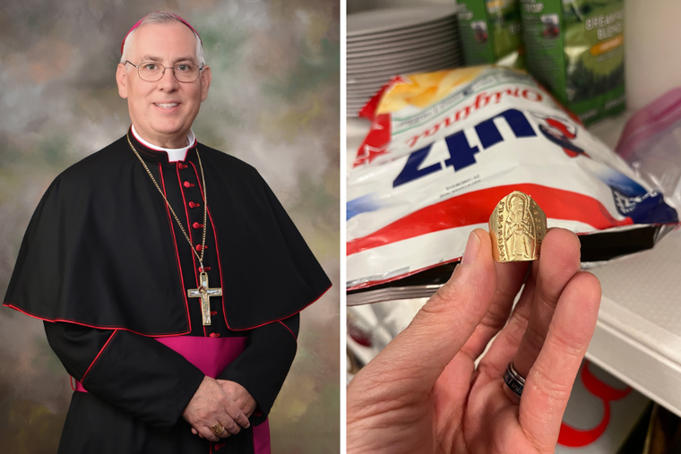 Bishop Mark O’Connell found his bishop’s ring at the bottom of a bag of Utz potato chips.