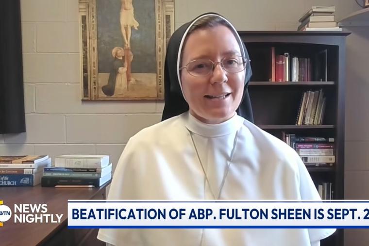 Dominican Sister Jude Andrew Link, programming director for the Archbishop Fulton J. Sheen Foundation, speaks with ‘EWTN News Nightly’ on July 15, 2026. 