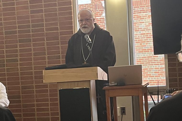 Cardinal Seán Patrick O’Malley speaks at the Orientale Lumen Foundation conference at the retreat house for the St. John Paul II National Shrine in Washington, D.C., on July 14, 2026.