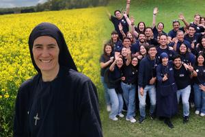 Mother María Elena Martínez with the Sicar Peru 2026 retreat team.