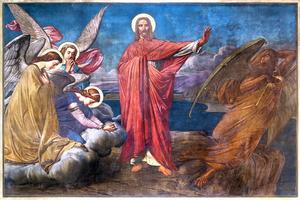 ‘The Temptation of Jesus,’ 19th-century fresco, St. George’s Church, Antwerp, Belgium