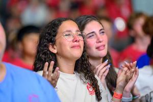 Two young women at a youth conference. 