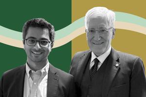L to R: Notre Dame law professor Sherif Girgis and preeminent Princeton professor Robert George are among the mentees and mentors the Register highlights.