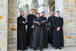 Seminarians in the Diocese of Charlotte stand together prior to their ordination, March 14, 2025. 