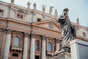 This statue of St. Peter, created by Giuseppe de Fabris, was commissioned by Pope Gregory XVI and stands in the square named for the first pope at the Vatican.